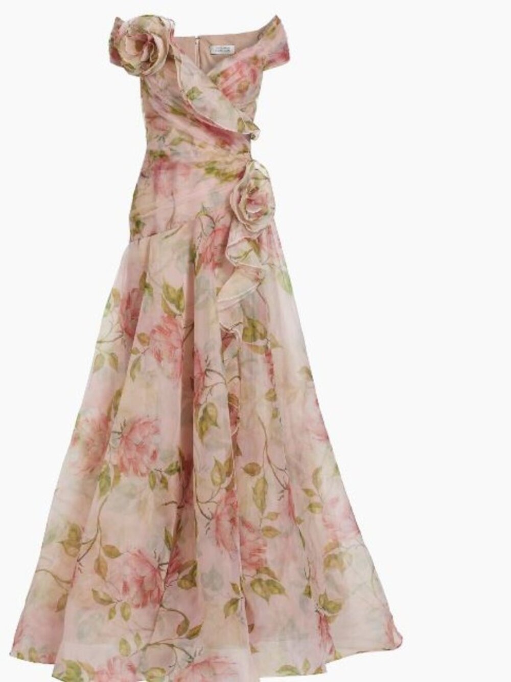 Teri Jon Off Shoulder Organza Floral gown
